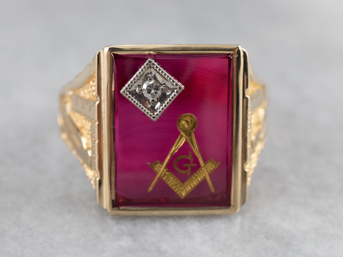Freemason ruby ring clearance