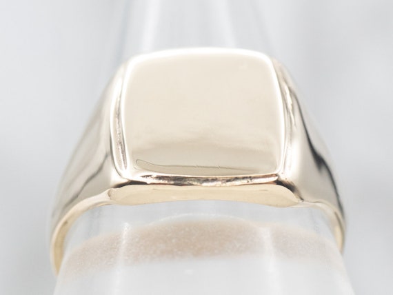 Unisex Plain Gold Signet Ring, Rectangle Signet R… - image 4