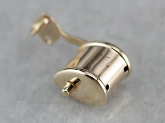 Vintage Coffee Grinder Charm, Yellow Gold Charm, … - image 3