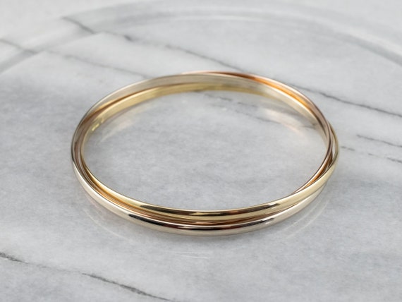 TRI-COLOR BANGLE IN 18K GOLD – F&C Jewelry | The largest leading fine  jewelry retailer in the Philippines