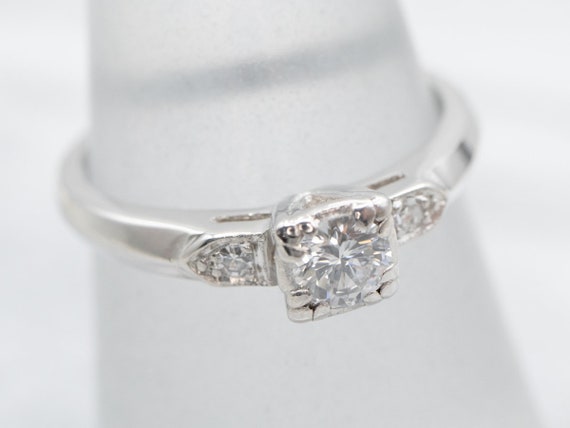Diamond Platinum Engagement Ring, Anniversary Rin… - image 3