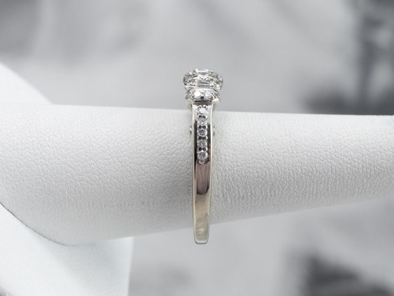 Modern Diamond Halo Engagement Ring, White Gold D… - image 9
