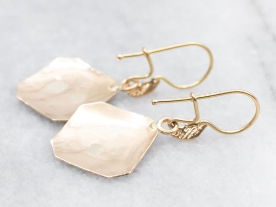 14K Yellow Gold SF Monogram Drop Earrings - image 4