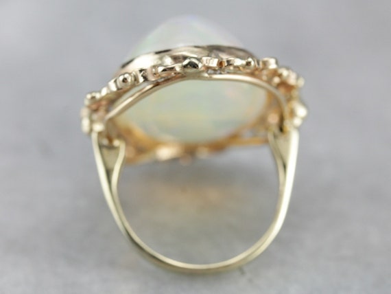 Opal Gold Filigree Cocktail Ring, Opal Statement … - image 4