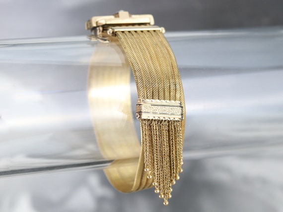Victorian Seed Pearl Tassel Bracelet, Antique Gol… - image 8