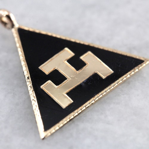Black Enamel Masonic Royal Arch Triple shops Tau Charm in Yellow Gold JAV8NL-N
