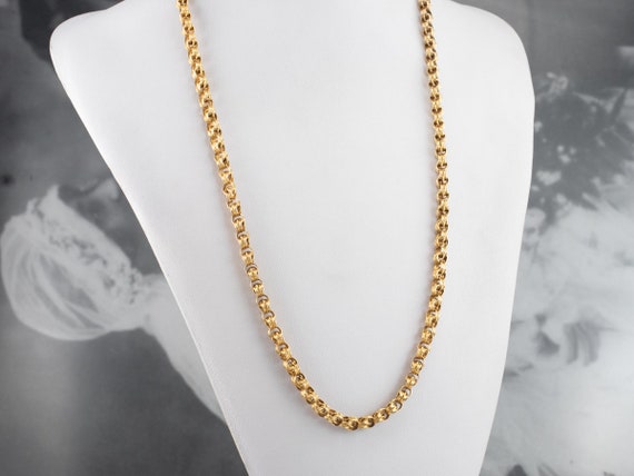 Antique Fancy Link Chain Necklace, Antique Gold C… - image 5