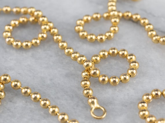 Vintage 14K Yellow Gold Beaded Chain, Beaded Ball… - image 1