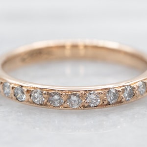 Diamant Milgrain Rand Band, Rose Gold Ehering, Diamant Ehering, Vintage Ehering, Frauen Ehering, Stapeln Band A26067
