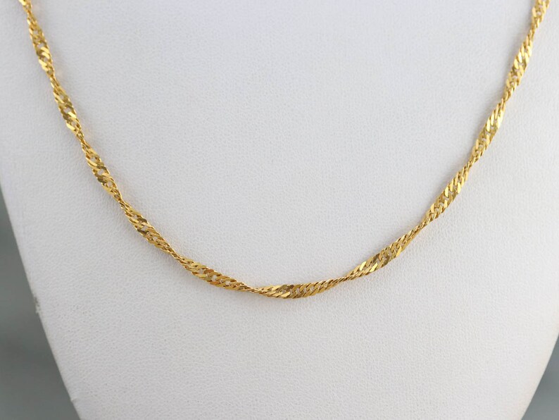 Twisted Gold Chain Fancy Curb Chain High Karat Gold Etsy