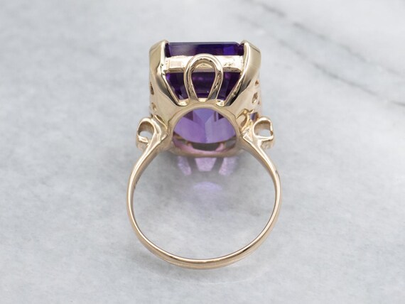 Beautiful Emerald-Cut Amethyst Statement Ring - image 3