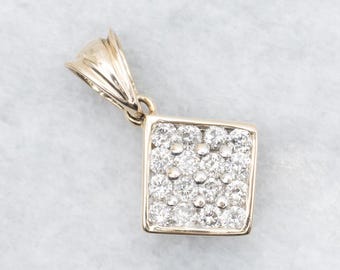 Colgante de oro bicolor de 10 quilates con racimo de diamantes, regalo de aniversario