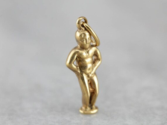 Classic Brussels Statue Charm, Vintage, Yellow Go… - image 2