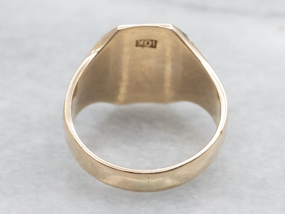 Vintage Rectangular-Top Signet Ring with Ornately… - image 3