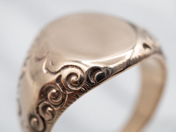 Antique Rose Gold Signet Ring, Victorian Signet R… - image 2