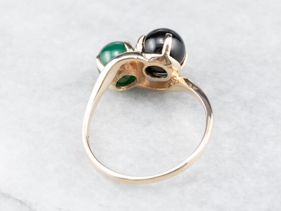Black and Green Onyx Statement Ring, Onyx Bypass … - image 5