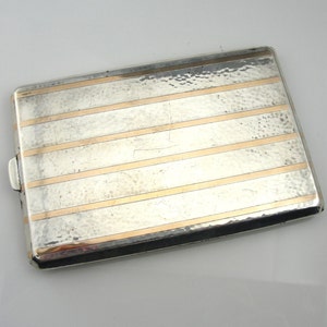 Art Deco Sterling Silver and 14K Gold Cigarette Case 3HNZTZ-D - Etsy