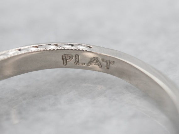 Platinum European Cut Diamond Solitaire Ring with… - image 2