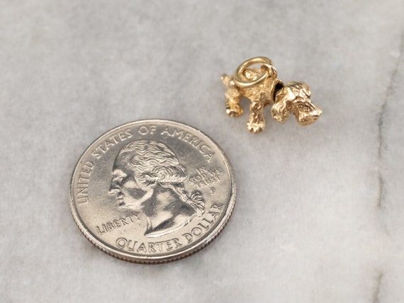 Bobble Head Cocker Spaniel Charm, 14K Gold Dog Ch… - image 5