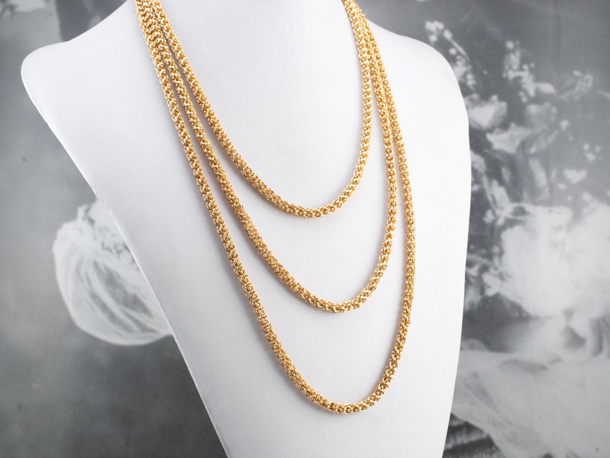 Antique Gold Fancy Chain, 14K Gold Chain, Long Chain, Opera Length Chain,  Antique Necklace, 14K Yellow Gold Chain, Chain Necklace XK2D9JN1 