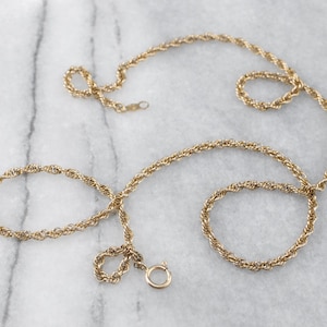 Yellow Gold Rope Twist Chain, 14K Yellow Gold Chain, 18 Inch Chain, Unisex Gold Chain, Pendant Chain, Layering Chain 05KL88F5