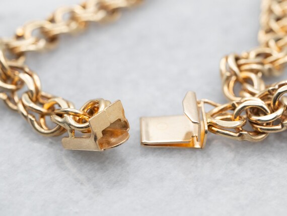 Yellow Gold Double Link Charm Bracelet, Yellow Go… - image 3