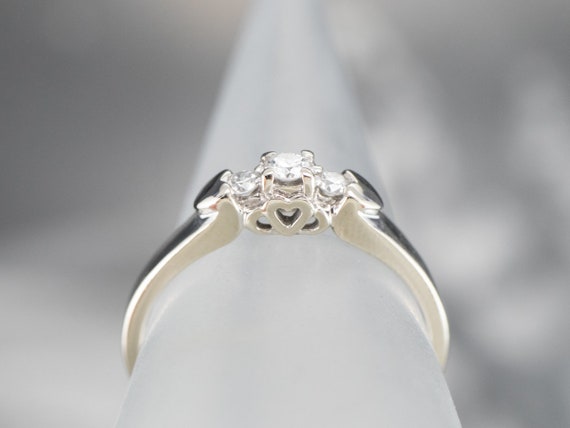 Three Stone Diamond Engagement Ring, Classic Thre… - image 8