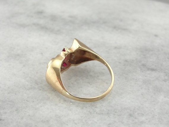 Vintage Ruby and Diamond Cocktail Ring from the R… - image 3