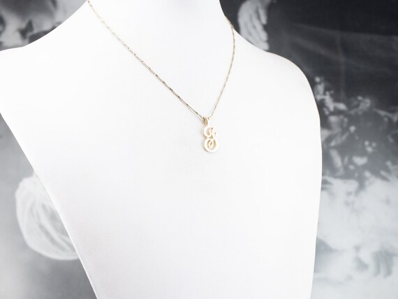 14K Yellow Gold Cursive "F" Initial Pendant, Mono… - image 10