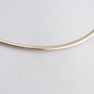 Gold Omega Chain Necklace, Flat Chain, Choker Necklace, Gold Necklace, V93TD51Q