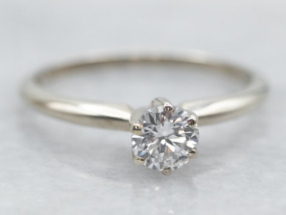 White Gold Diamond Solitaire Engagement Ring, Dia… - image 2