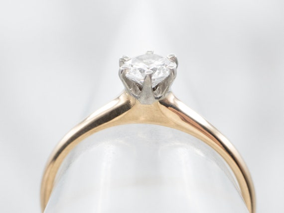 Round Cut Diamond Solitaire Engagement Ring, 14K … - image 4