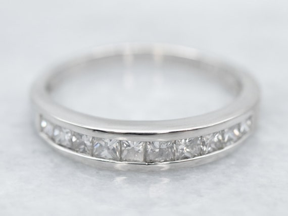 Platinum Diamond Band, Diamond Wedding Band, Chan… - image 1