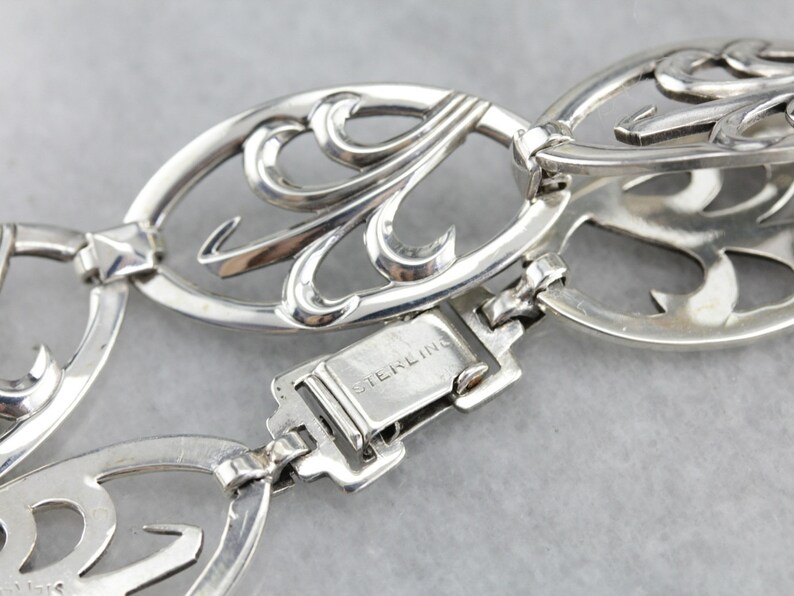 Decorative Link Sterling Silver Bracelet RL1405E8-C