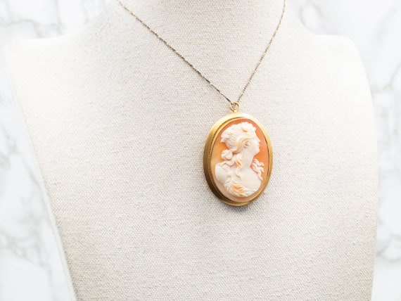 Yellow Gold Cameo Brooch or Pendant, Cameo Brooch… - image 4