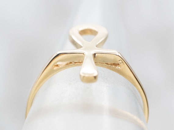 Gold Ankh Ring, Yellow Gold Ring, Unisex Ring, Eg… - image 4