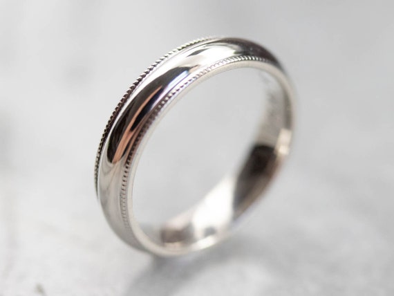 Platinum Wedding Band, Unisex Wedding Band, Stack… - image 6