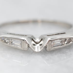 Platinum Baguette Diamond Guard Band, Platinum Diamond Band, Diamond Wedding Band, Stacking Band, Anniversary Band, A26226