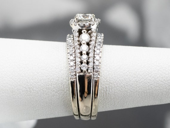 Diamond Engagement and Wedding Band Stacked Set, … - image 9