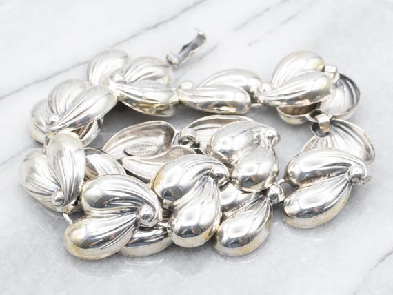 DANECRAFT Sterling Silver Leaf Link Choker Neckla… - image 1