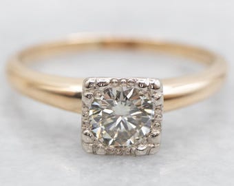 14K Yellow Gold Diamond Solitaire Engagement Ring