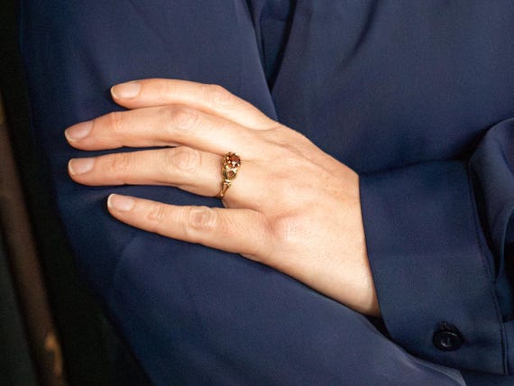 14K Yellow Gold Citrine Solitaire Ring, Openwork … - image 4