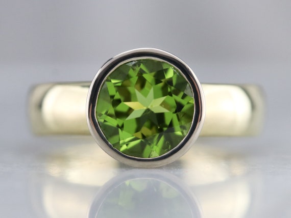 Bold Peridot Ring, Peridot Statement Ring, Yellow