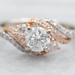 Diamond Bypass Ring, Anniversary Ring, Diamond Engagement Ring, Two Tone Gold Diamond Ring, Diamond Jewelry, Diamond Anniversary A42459