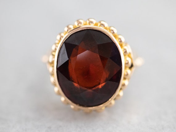 High Karat Gold Garnet Ring, Hessonite Garnet Rin… - image 2