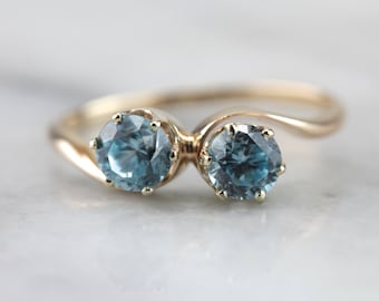 Old Blue Eyes: Blue Zircon Bypass Ring  6F6X33-R