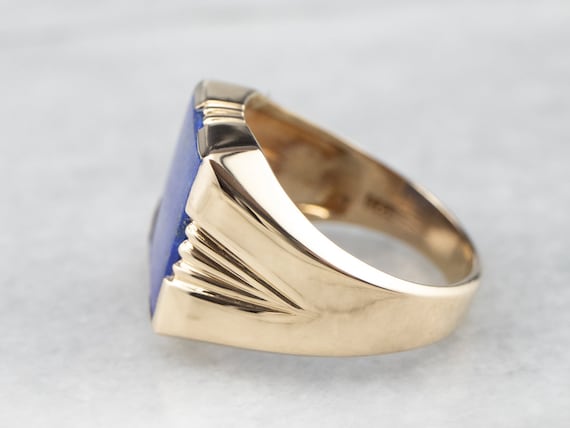 Men's Vintage Lapis Ring, Mid Century Lapis Ring,… - image 4