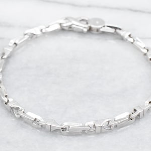 Weißgold Gliederarmband mit Karabinerverschluss, Weißgold Armband, Gliederarmband, Goldarmband, Stapelarmband, Schichtarmband A41654