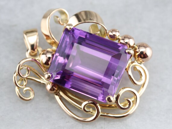 Amethyst Statement Pendant, Vintage Amethyst Penda