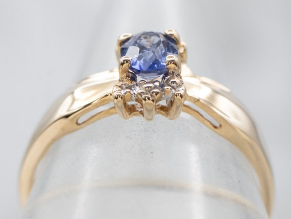 Sapphire Engagement Ring, Tow Tone Gold Sapphire … - image 4